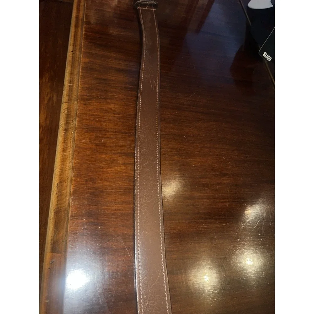 Carhartt Belt Mens Size 42 Brown Genuine Leather‎ Brass Buckle Workwear Classic